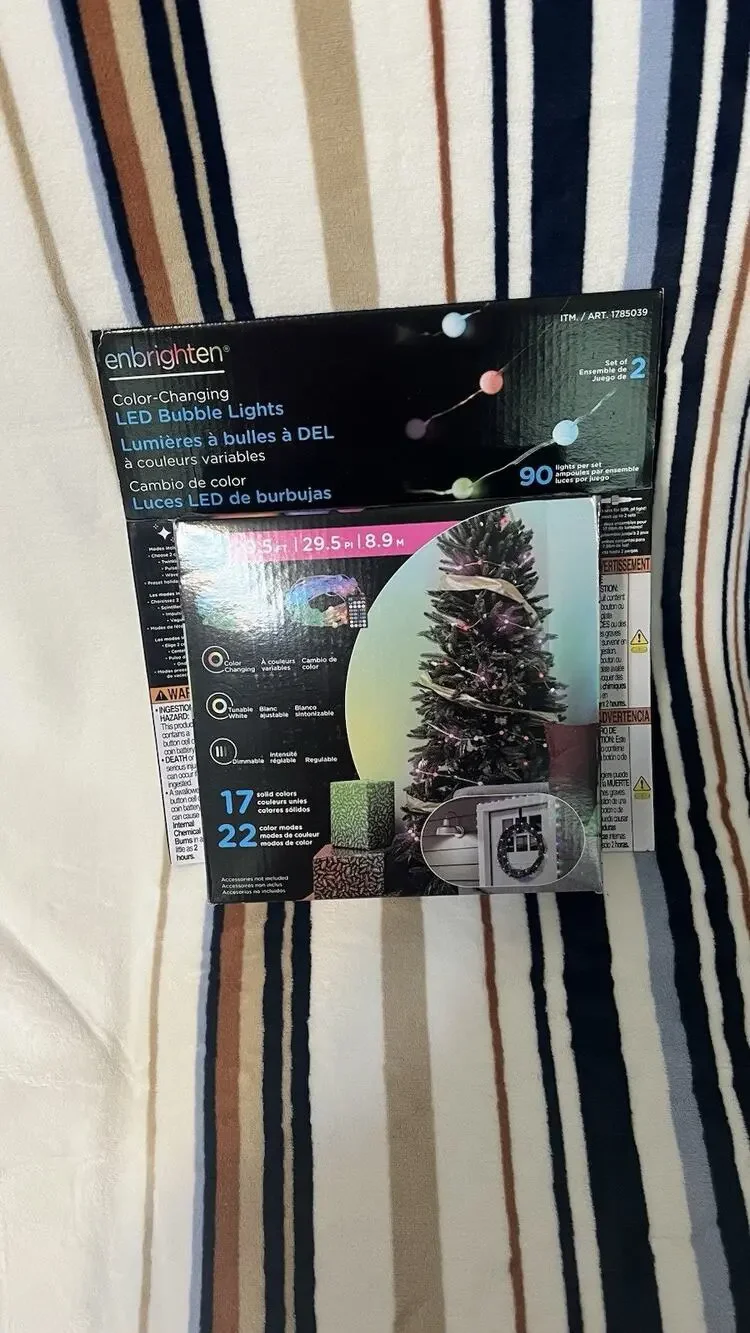 Enbrighten Color Changing LED Bubble Lights 2-Pack 180 Bulbs 59ft Remote